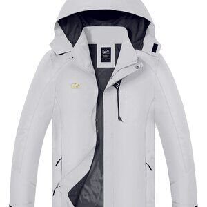 New TEZO Mens Medium Rain Jacket Waterproof Hiking Coat Windproof Jacket